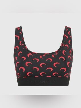 MARINE SERRE RECYCLED MOON JERSEY SPORT BRA